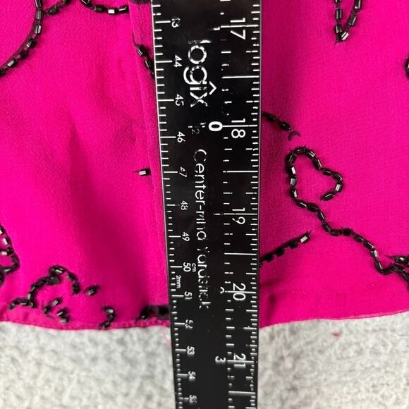 Vtg Andretta Donatello Silk Top Medium Asian Cocktail Evening Beaded Draped Neck - Picture 7 of 8